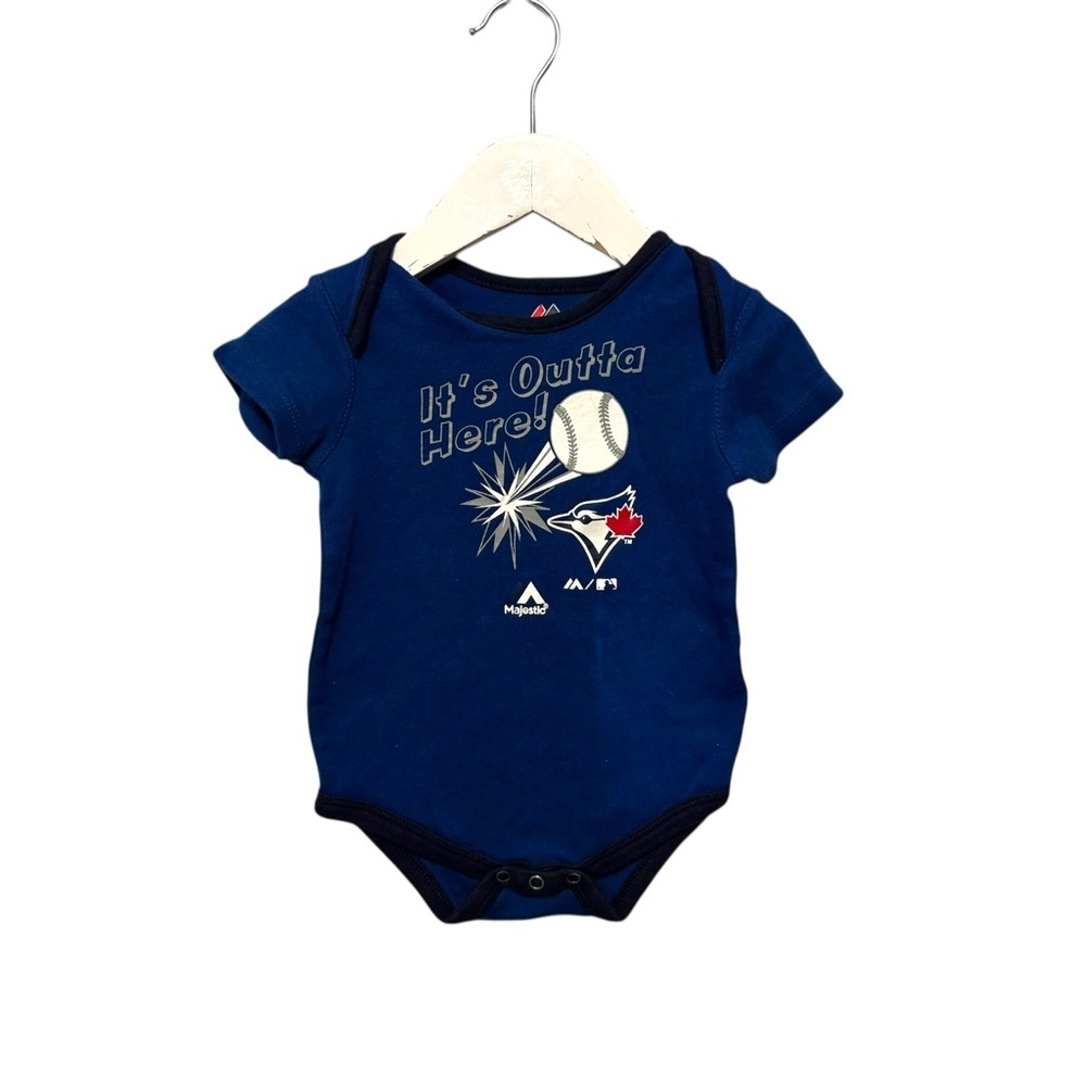 ⭐️ 5/$30 Majestic Toronto Blue Jays Onesie Bodysuit size 12 Months